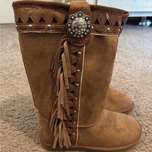 Montana West Suede Fringe Boots